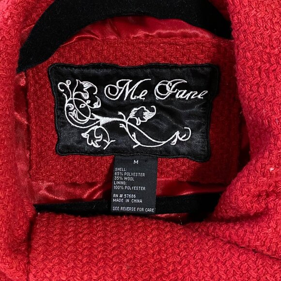 Retro Double Breasted Womens Big Button Jacket Coat M Red Bold Color Preppy Wool - Picture 10 of 11